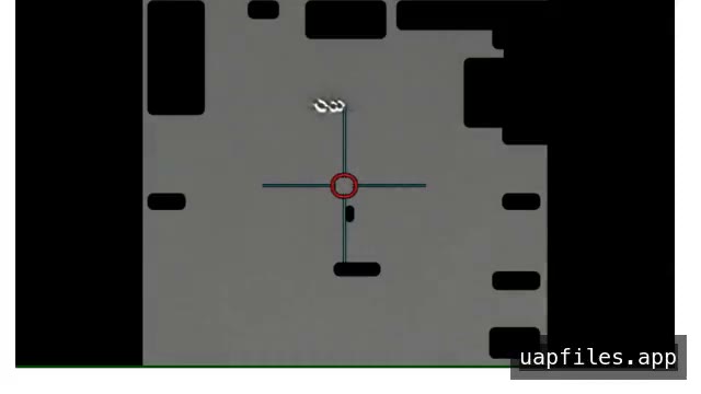 DOW-UAP-PR047, an infrared display with a reticle and three small bright marks near it
