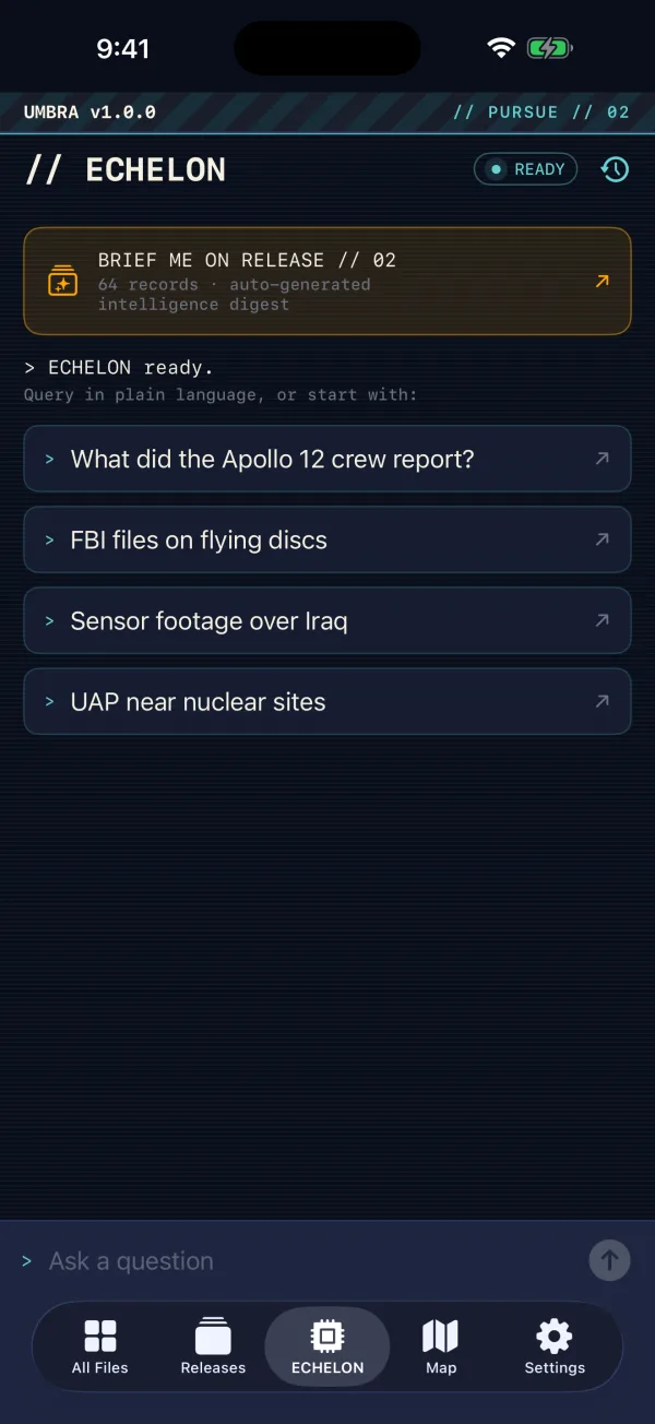 Umbra — ECHELON, the on-device AI analyst